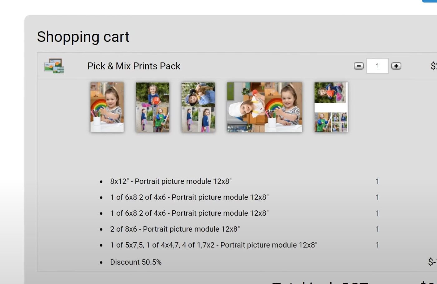 Adding a package to your cart &mdash; Magic Photography ordering gallery