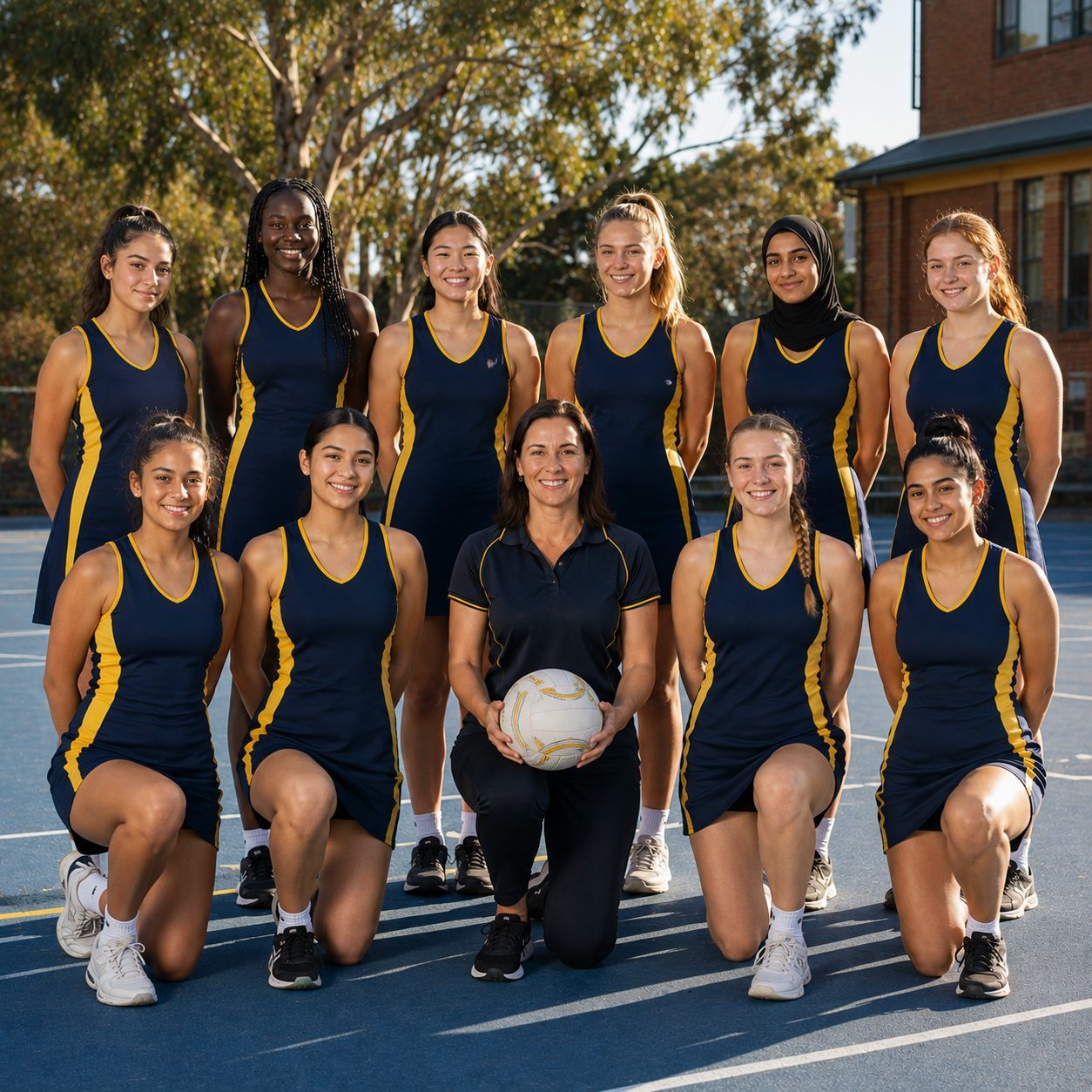 A school sport team in uniform